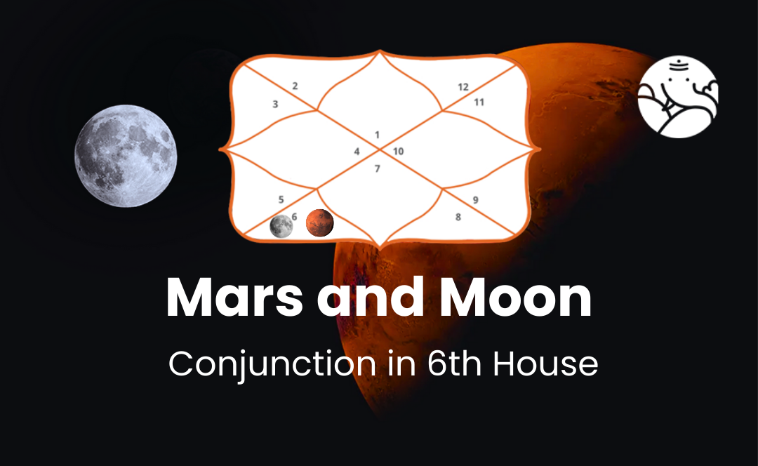 Mars and Moon Conjunction in 6th House