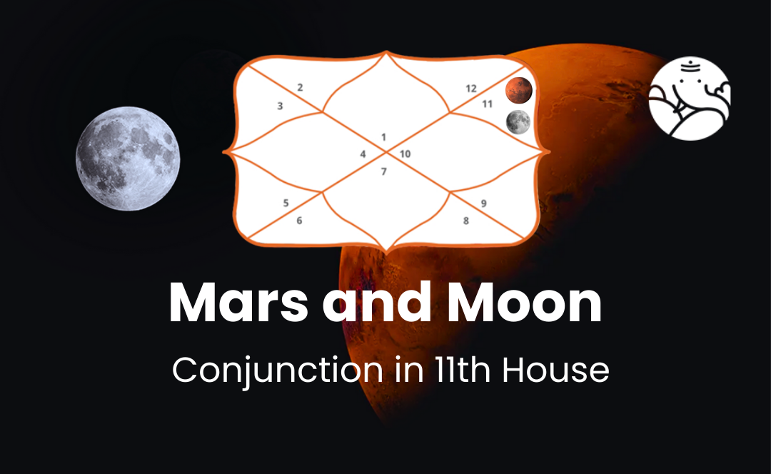 Mars and Moon Conjunction in 11th House