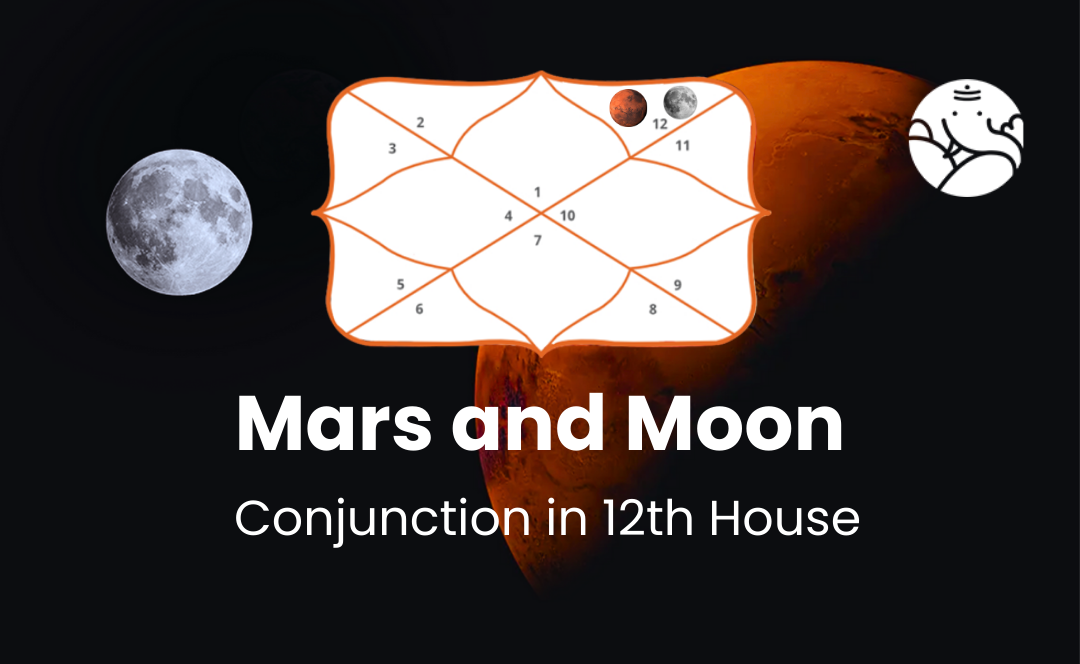 Mars and Moon Conjunction in 12th House