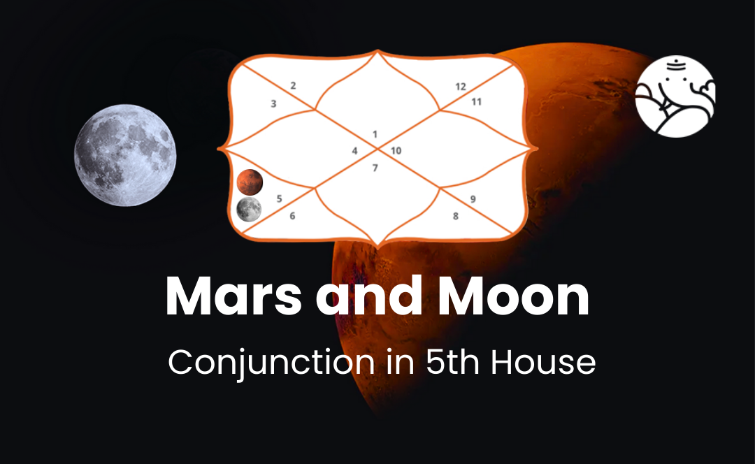 Mars and Moon Conjunction in 5th House