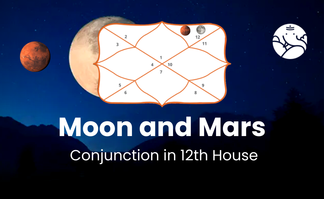 Moon and Mars Conjunction in 12th  House